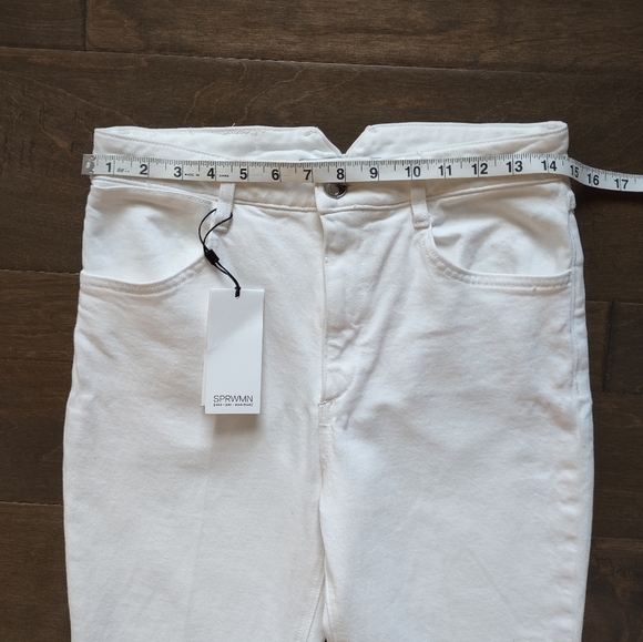 SPRWMN Billie Crop Flare Jeans White New With Defects - Picture 13 of 16
